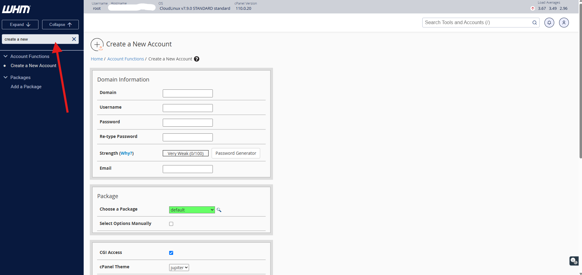 How to Create a cPanel Account in WHM – Step-by-Step Guide